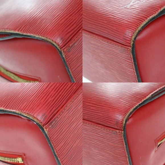 LOUIS VUITTON LV Logo Pont Neuf Hand Bag Epi Leather Red France - Picture 14 of 16